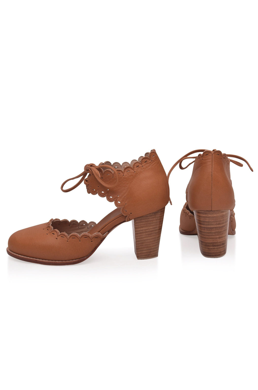 Dance Queen Scalloped Leather Heels-4