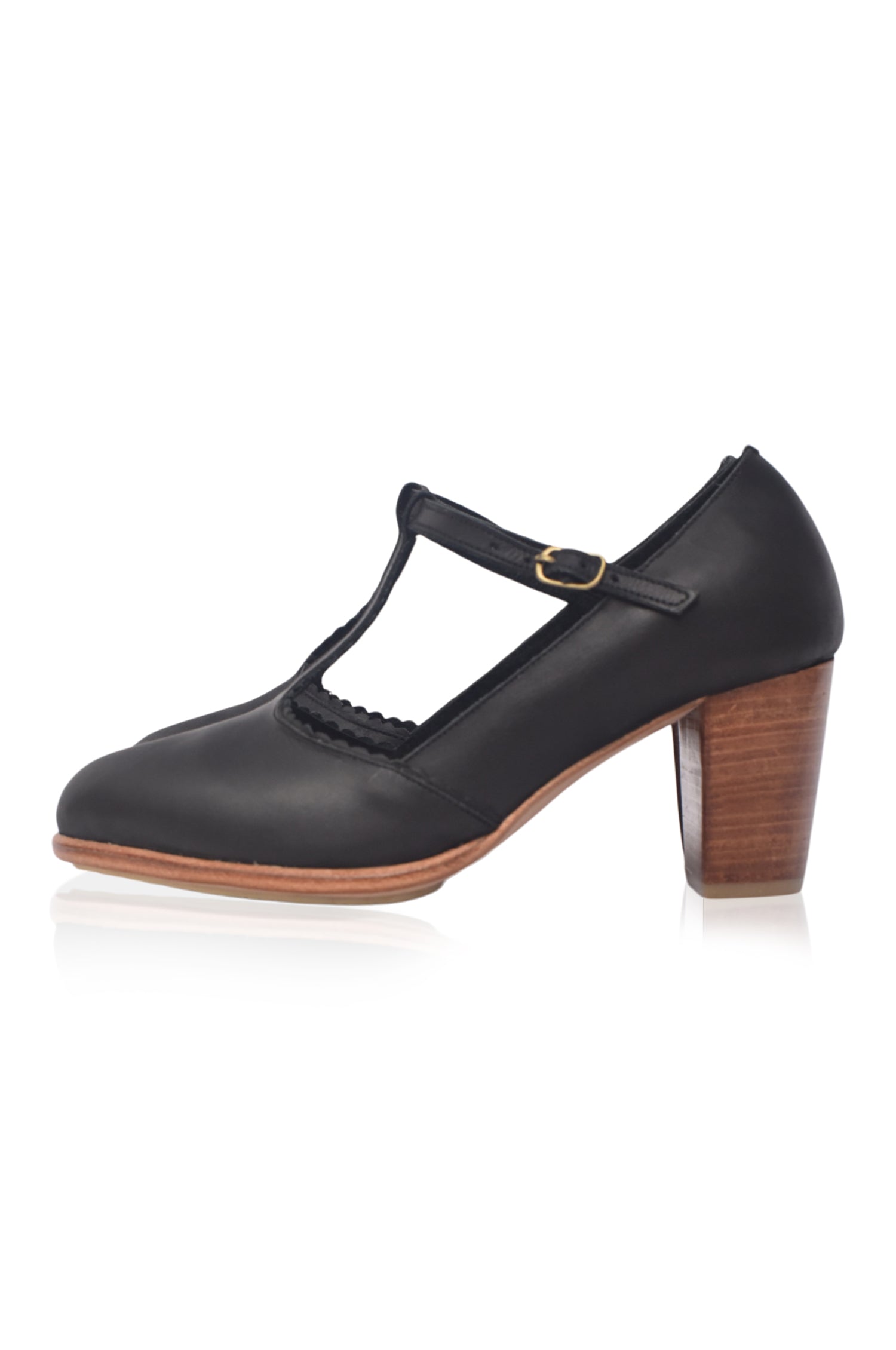 Dawn T-strap Leather Heels-5