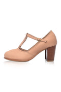 Dawn T-strap Leather Heels-2