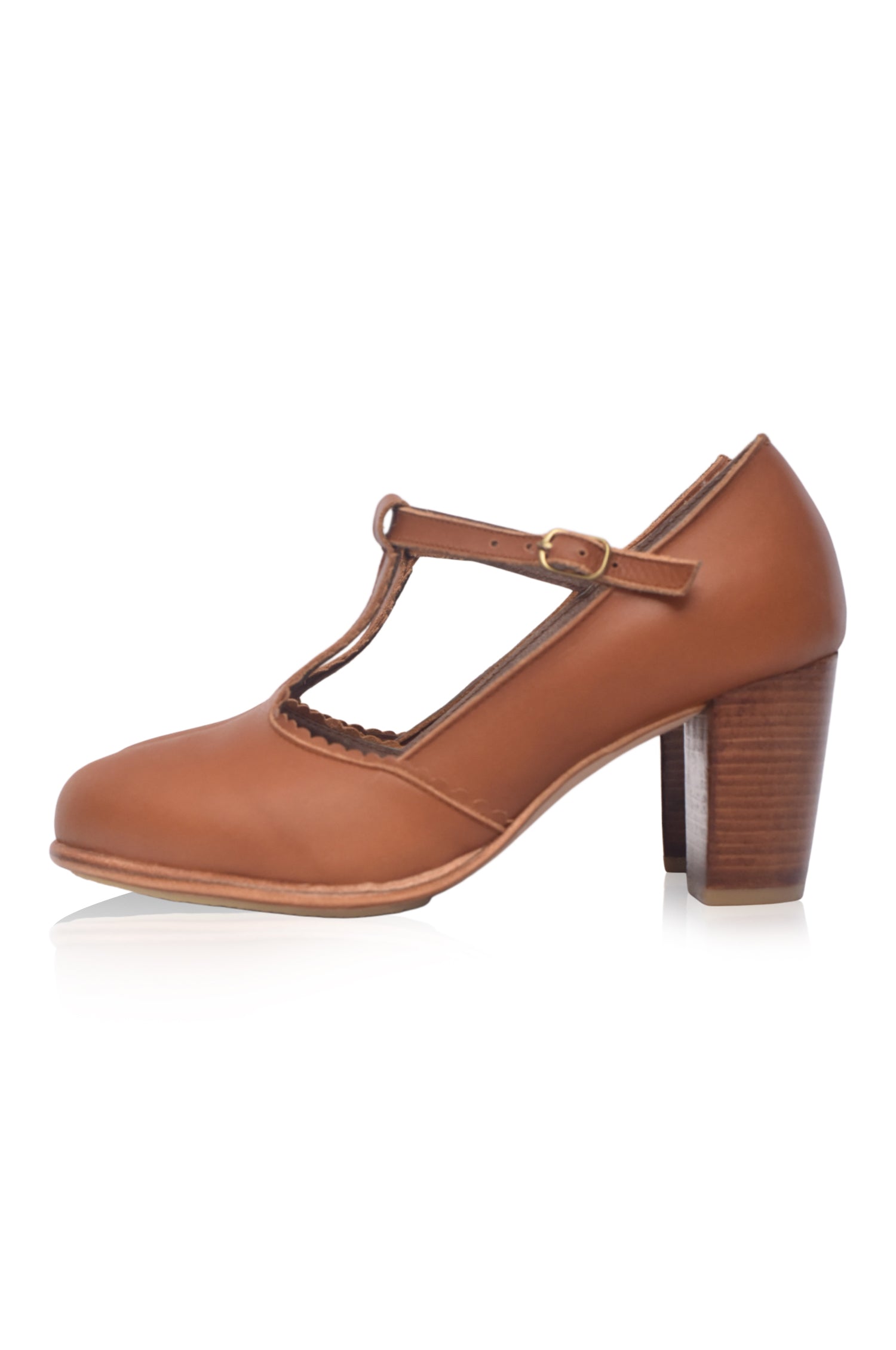Dawn T-strap Leather Heels-6