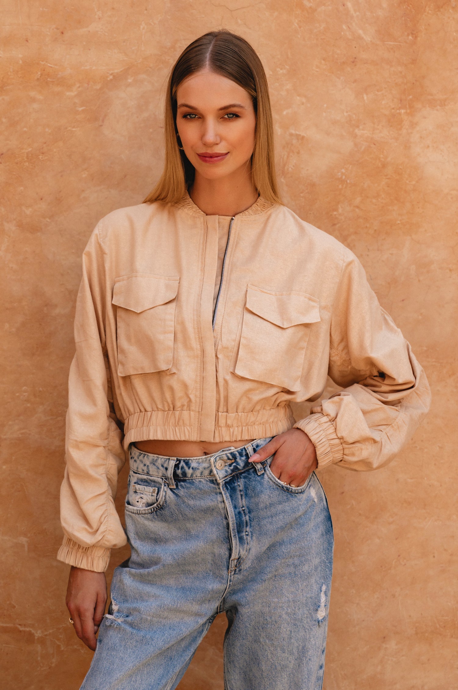 Denver Linen Bomber Jacket-6