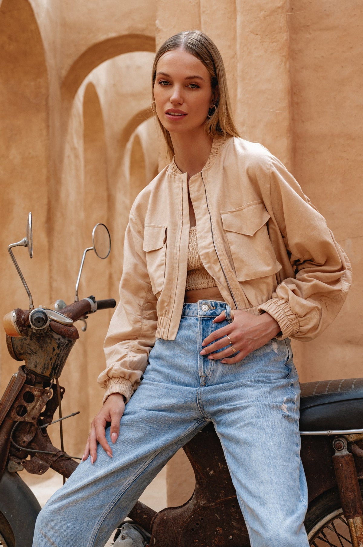 Denver Linen Bomber Jacket-2