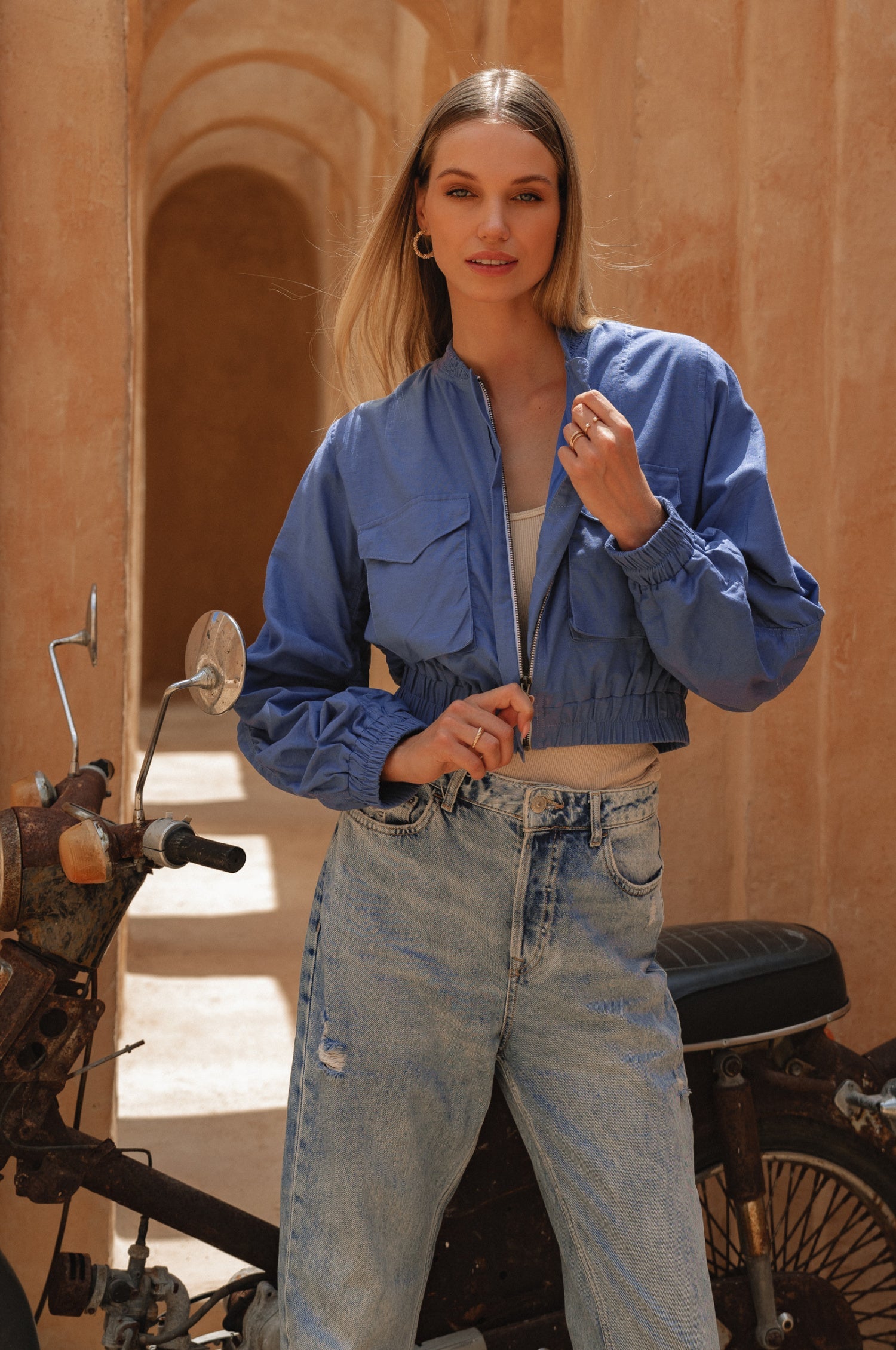 Denver Linen Bomber Jacket-3