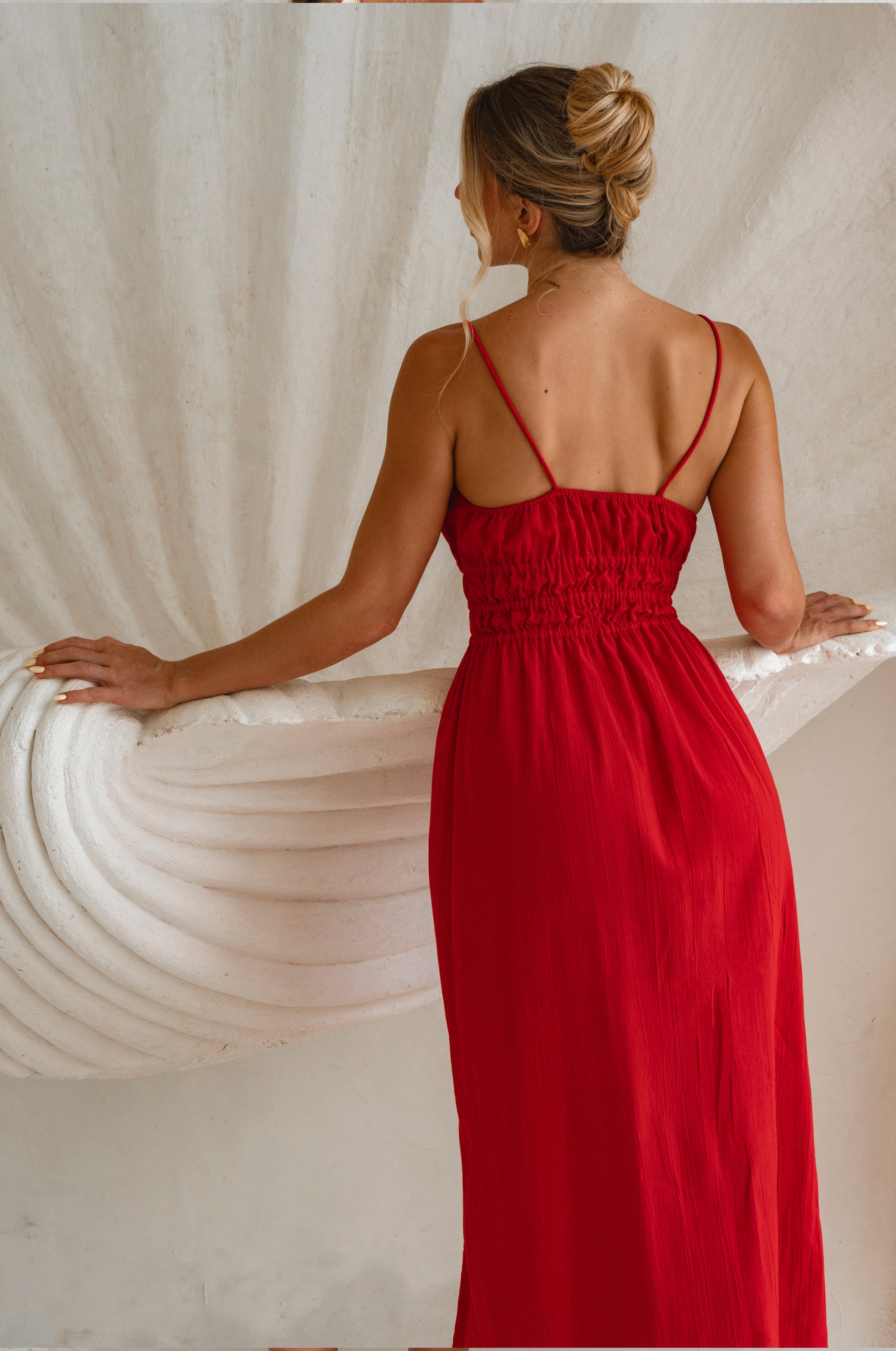 Eleanore Handcrafted Linen Midi Summer Dress-3