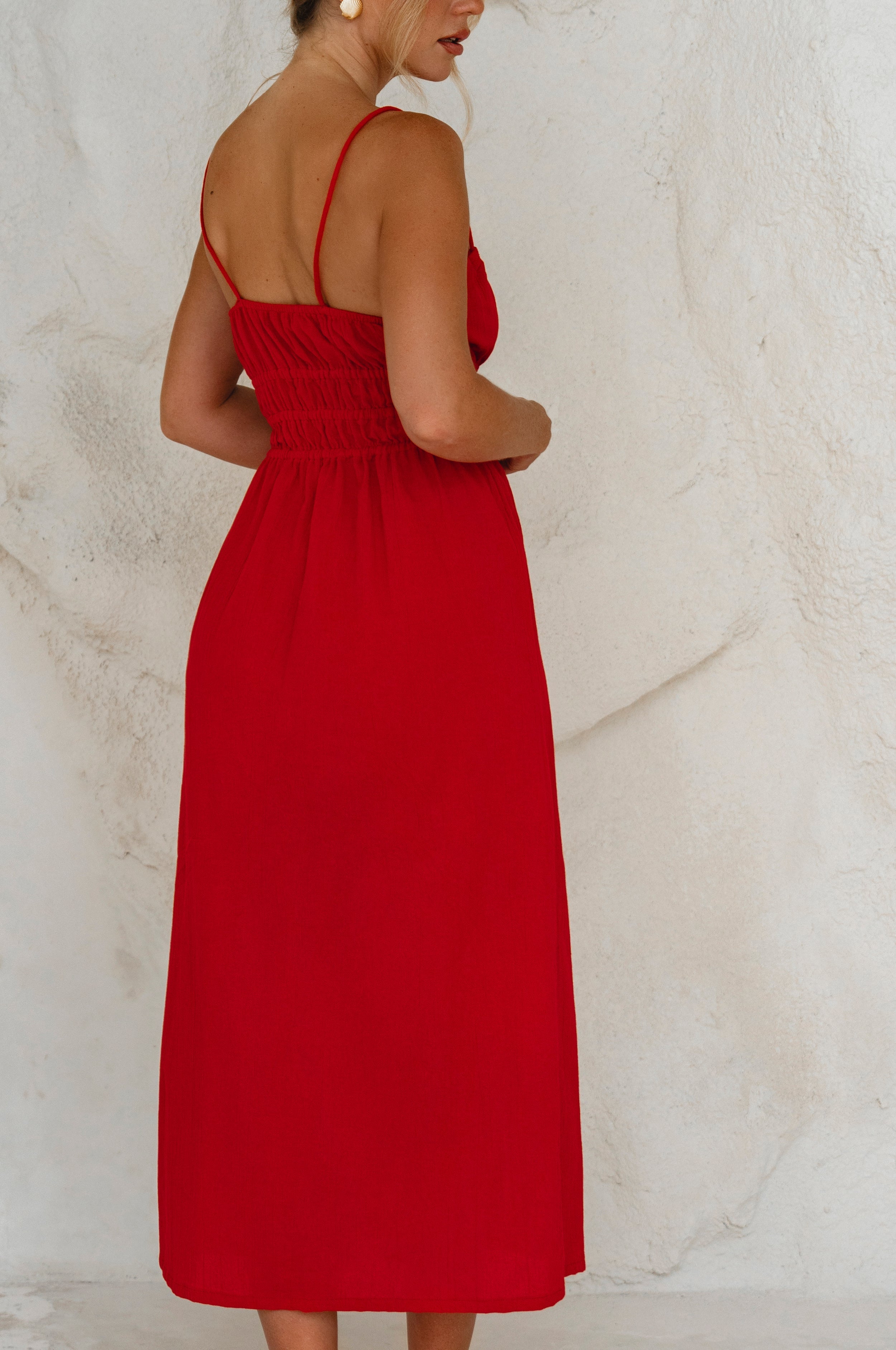 Eleanore Handcrafted Linen Midi Summer Dress-4