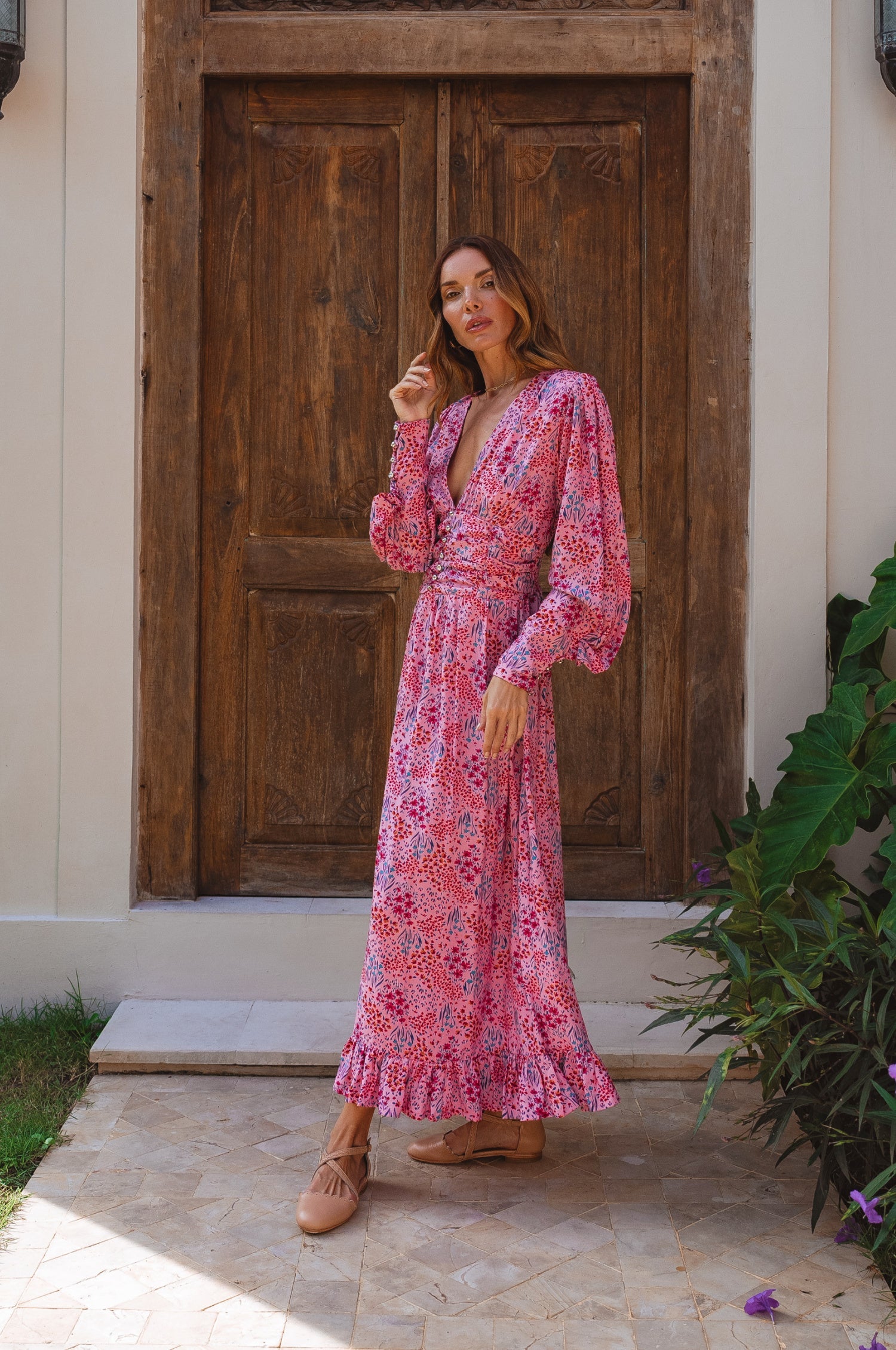 Elise Long Sleeve Maxi Dress (Sale)-1