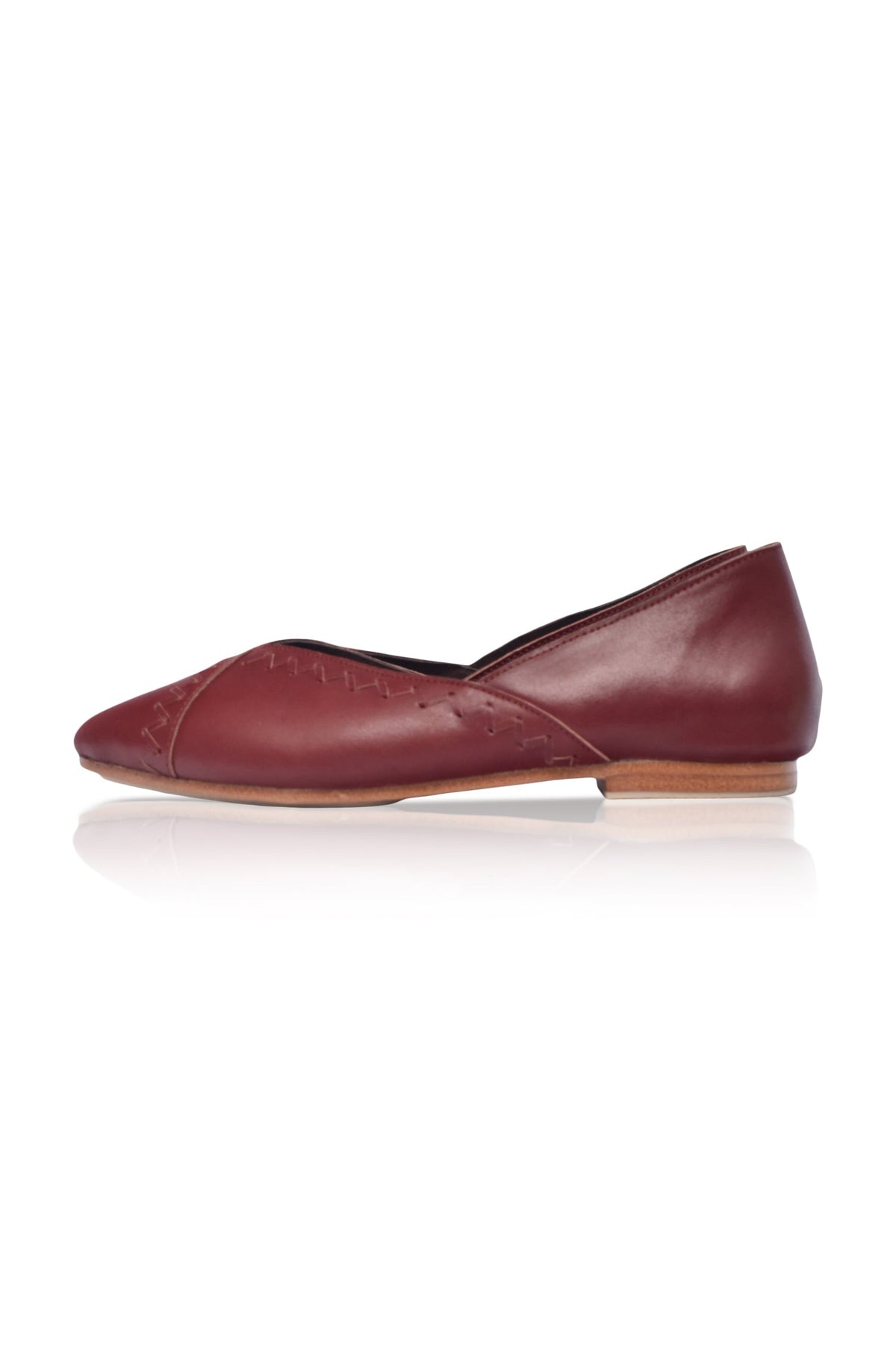 Elle Pointed Toe Leather Flats-2