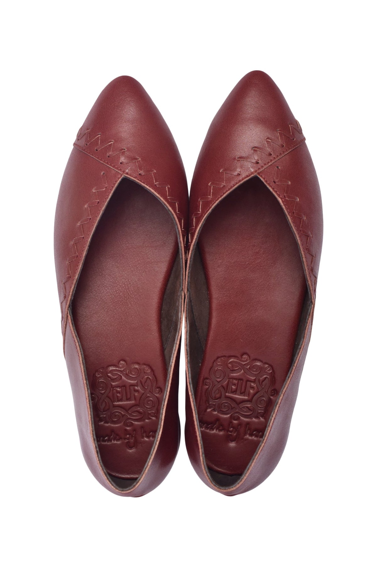 Elle Pointed Toe Leather Flats-5