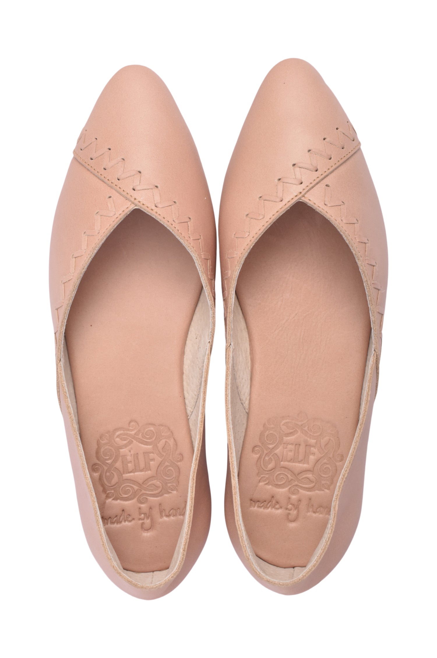 Elle Pointed Toe Leather Flats-1