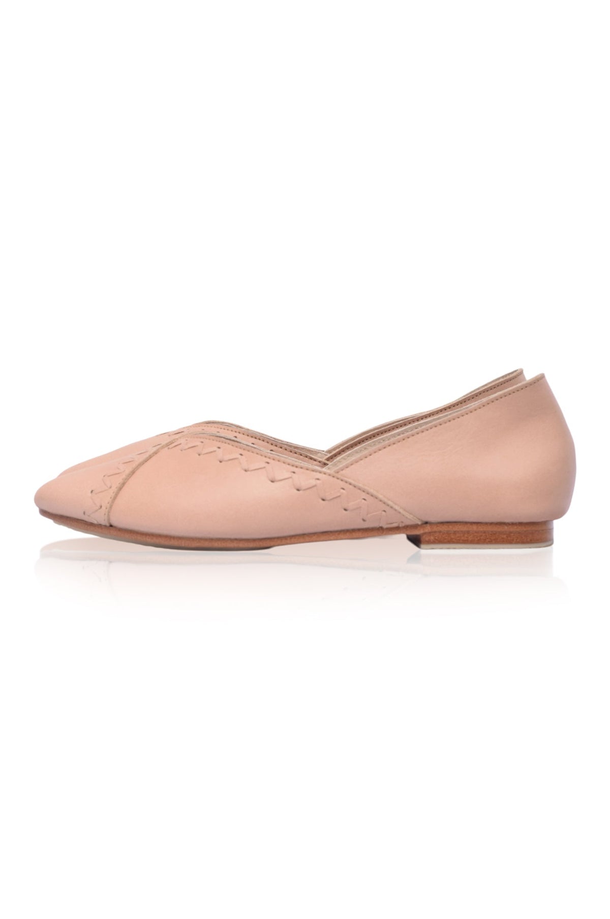 Elle Pointed Toe Leather Flats-2