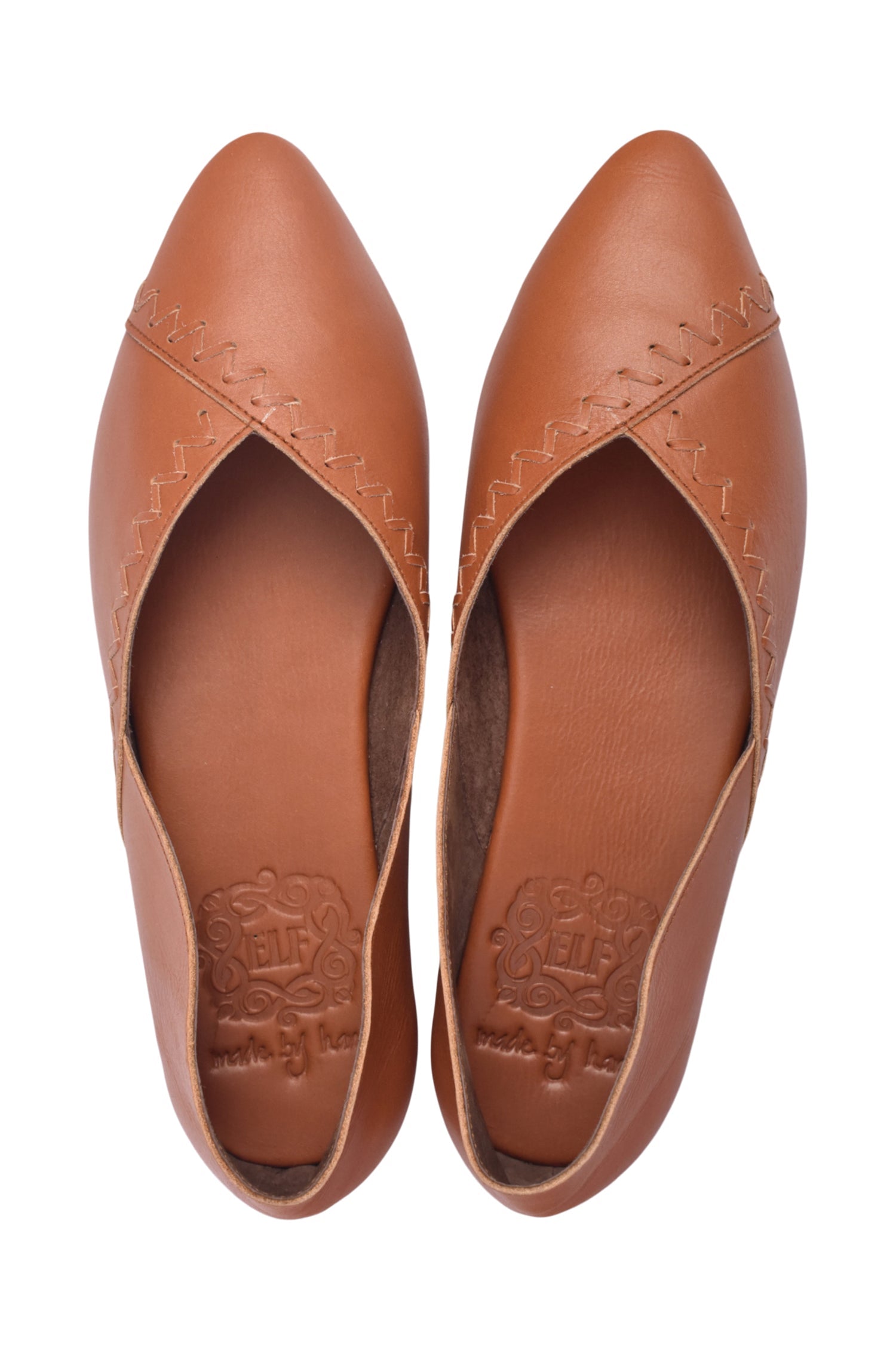 Elle Pointed Toe Leather Flats-6