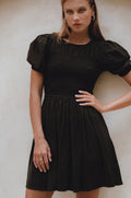 Elodie Smocked Linen Mini Dress-0