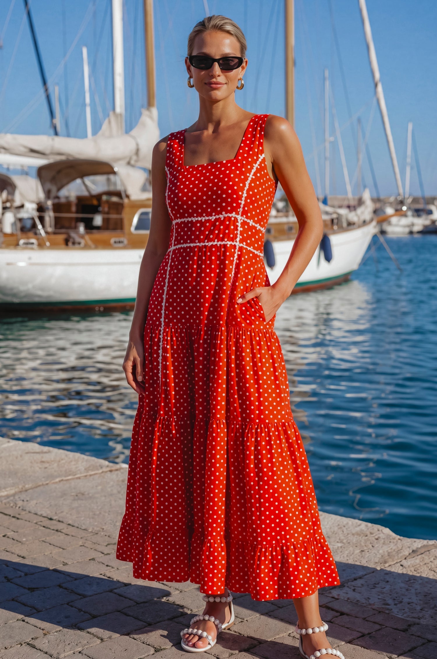 Elysia Cotton Tiered Maxi Dress-3
