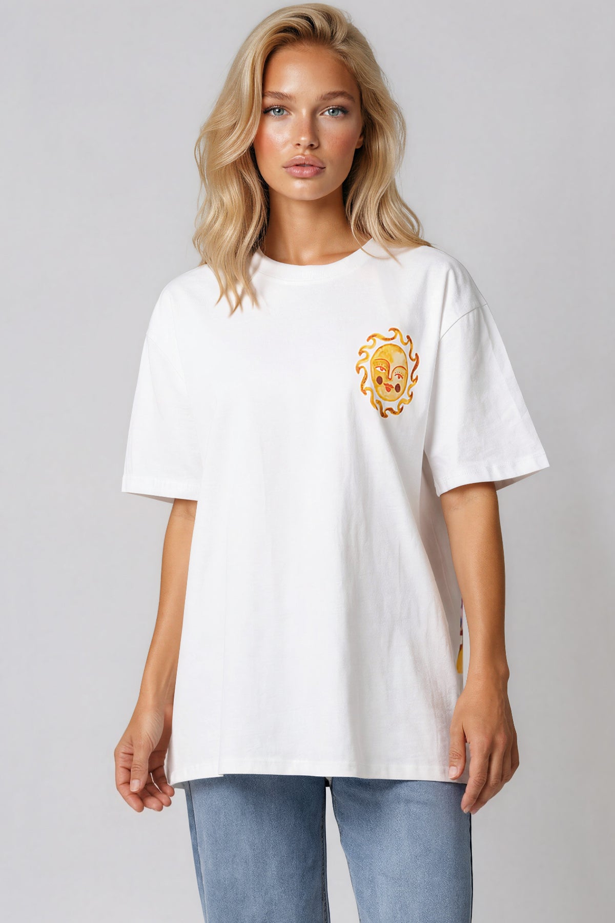 White Postcard Short Sleeve T-Shirt-0
