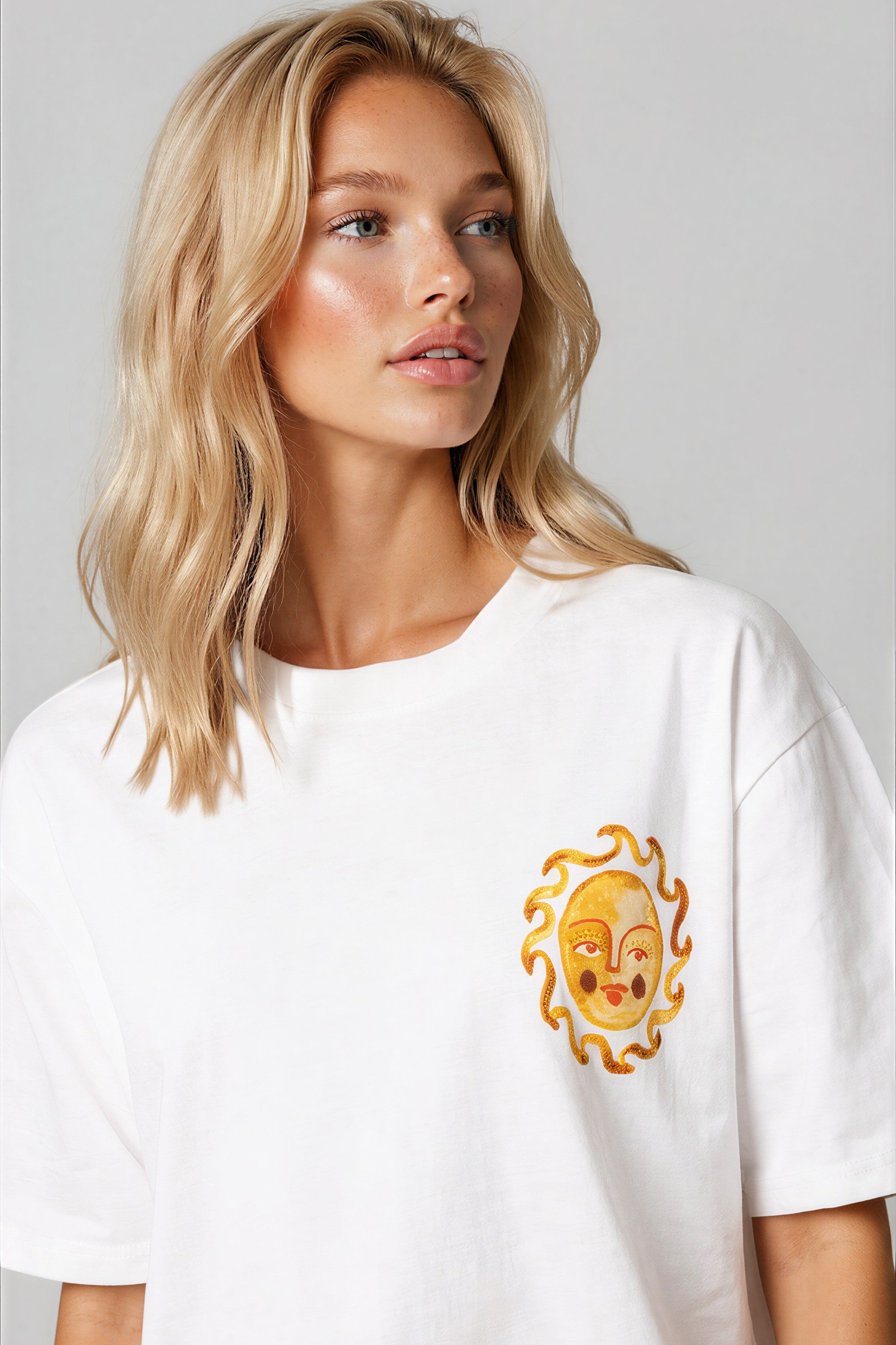 White Postcard Short Sleeve T-Shirt-1