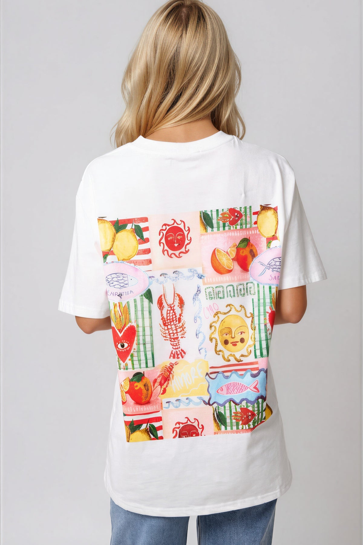 White Postcard Short Sleeve T-Shirt-2