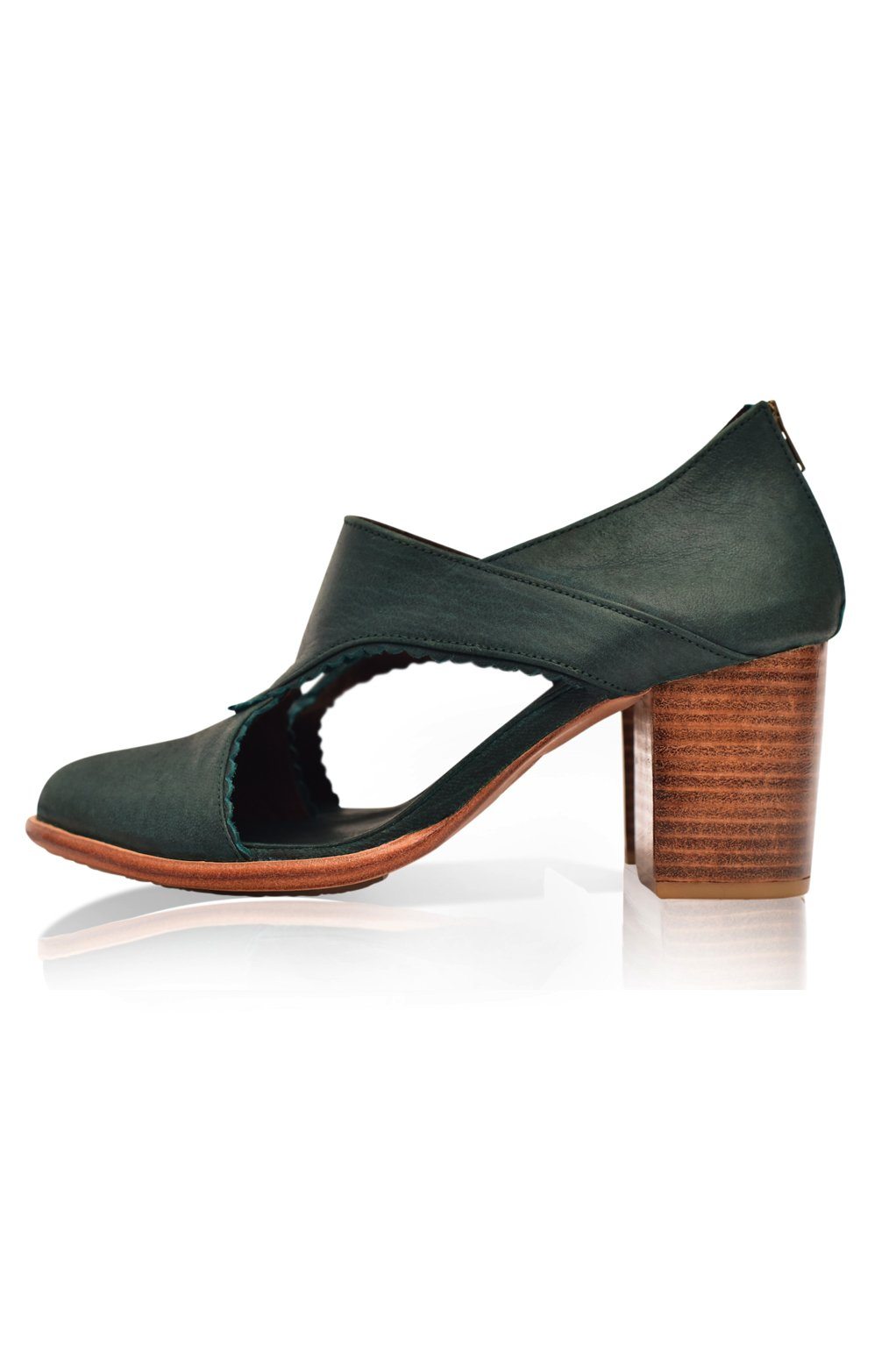 Rain Kiss Leather Heel Booties-5