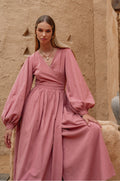 Emerie Long Sleeve Wrap Dress-0