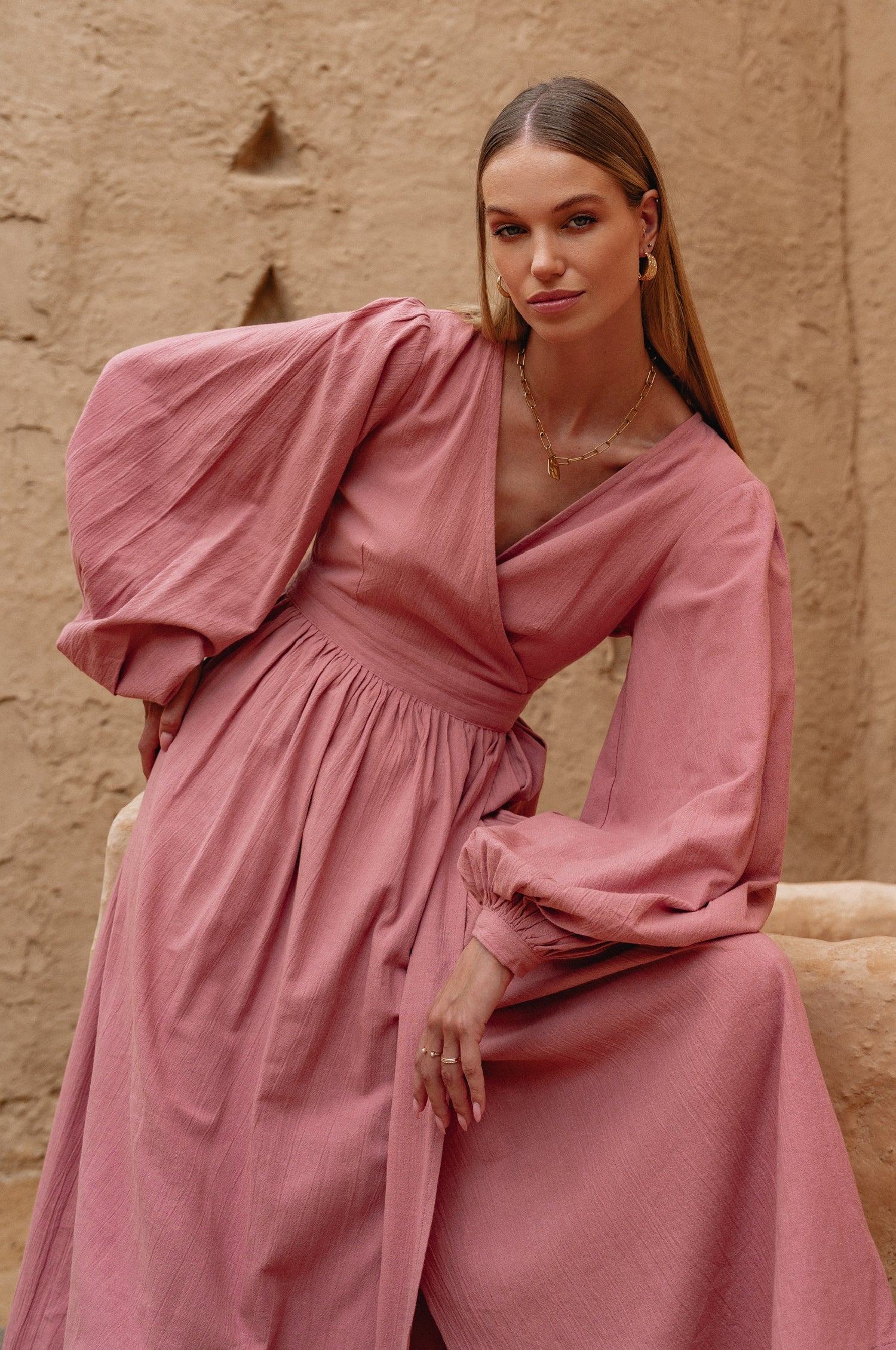 Emerie Long Sleeve Wrap Dress-3