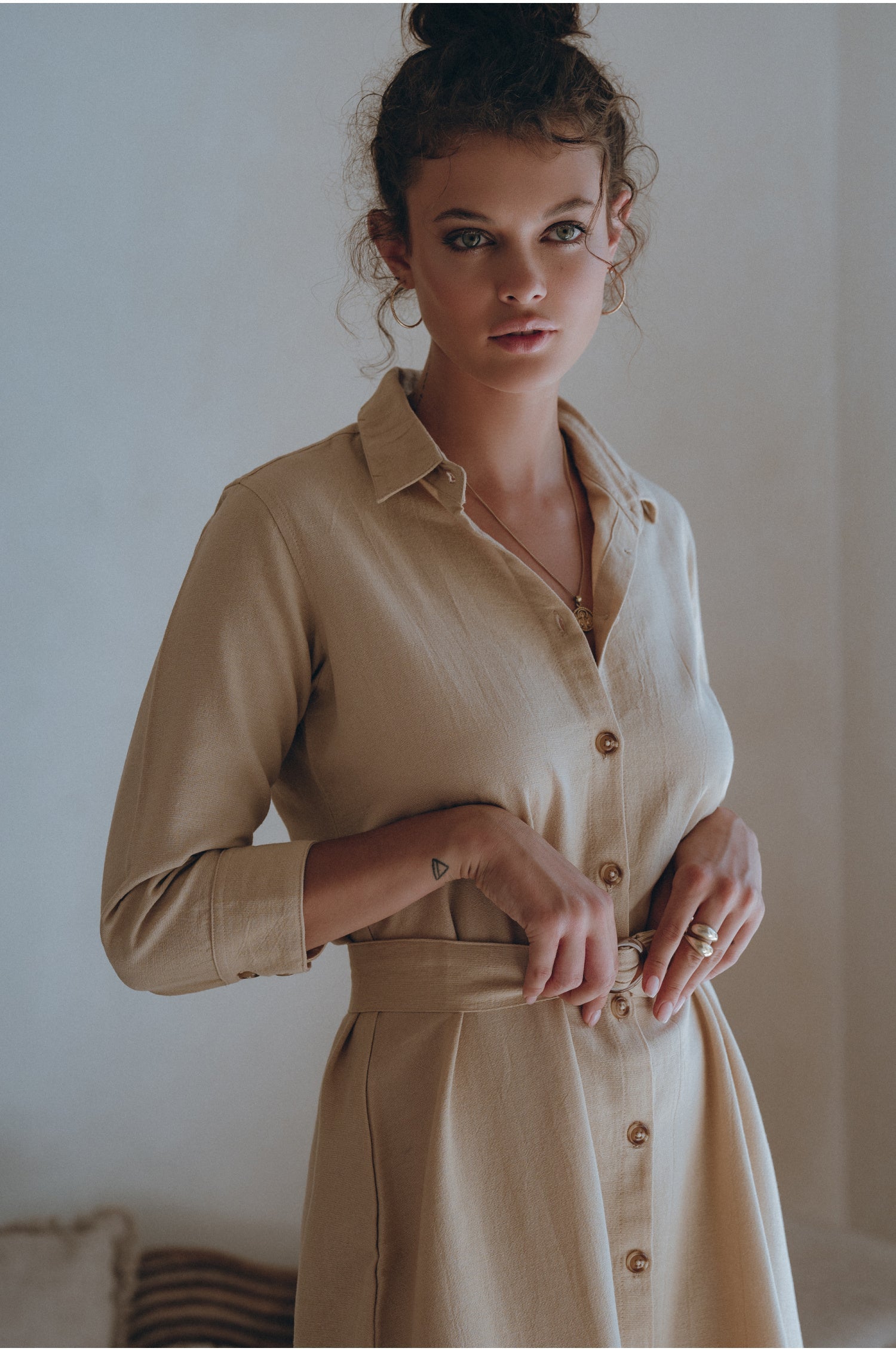 Essence Shirt Linen Dress-4