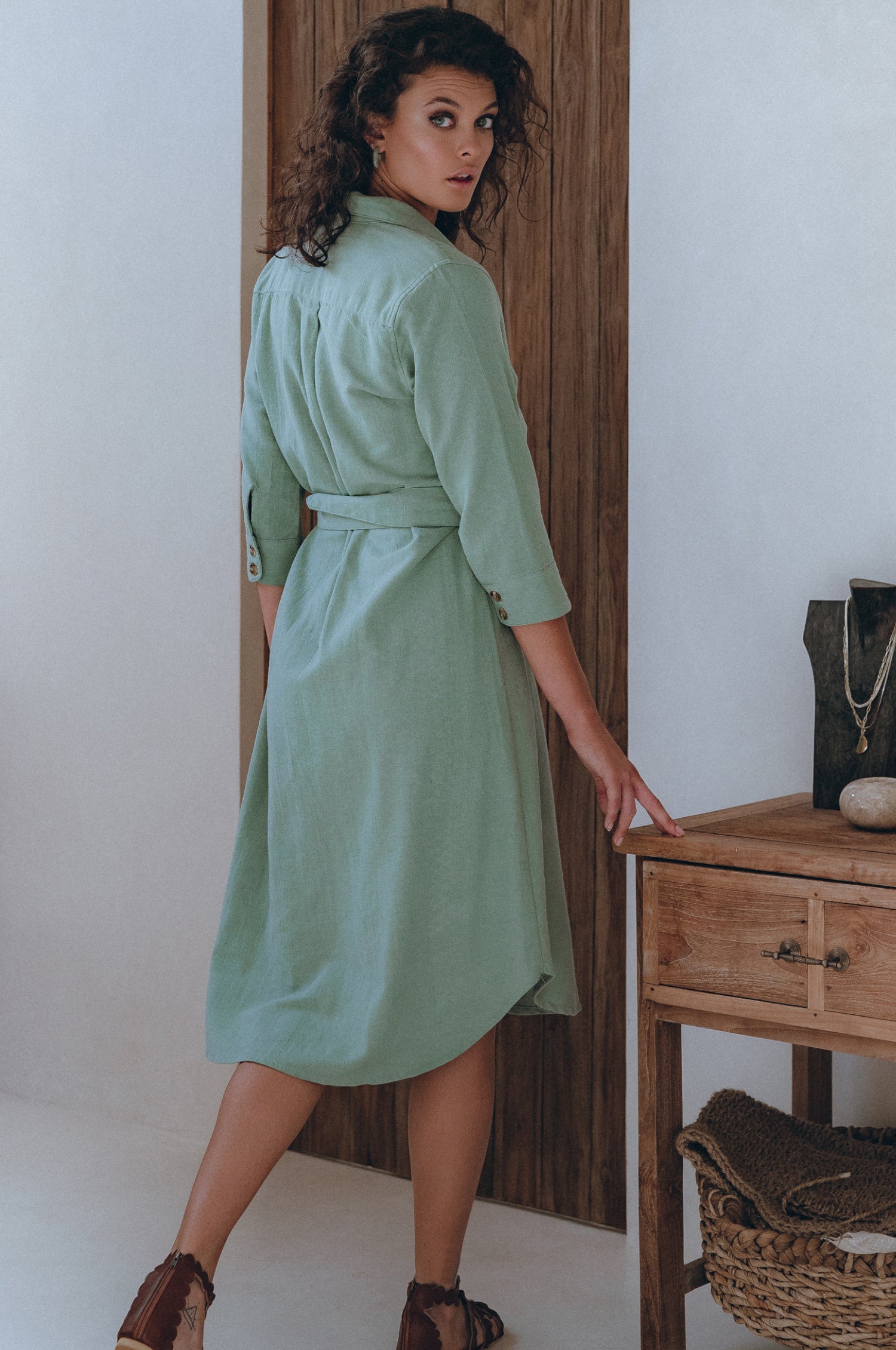 Essence Shirt Linen Dress-2