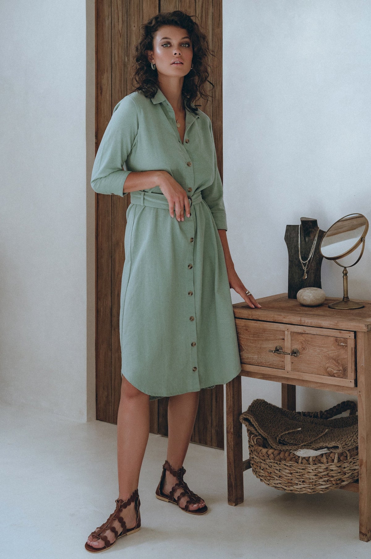 Essence Shirt Linen Dress-0