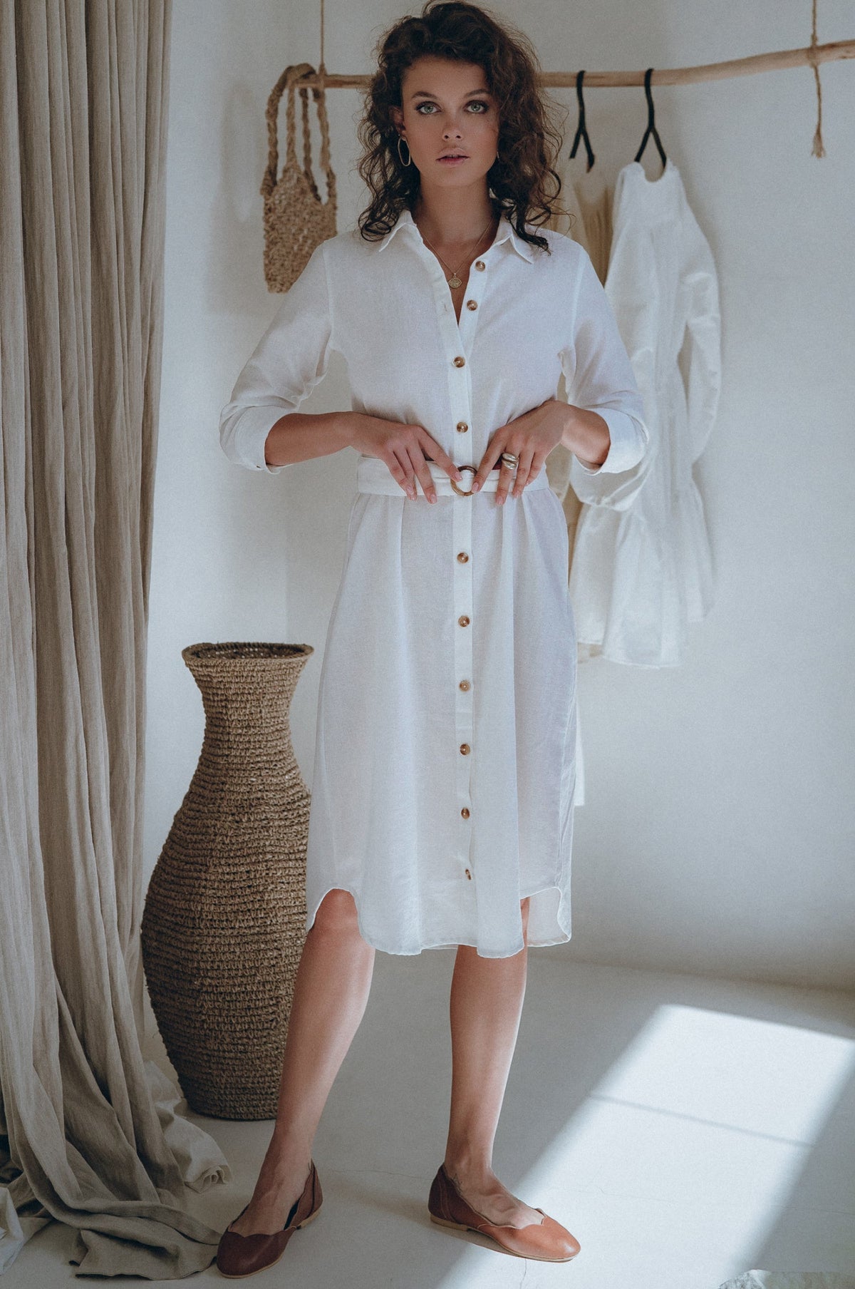 Essence Shirt Linen Dress-6