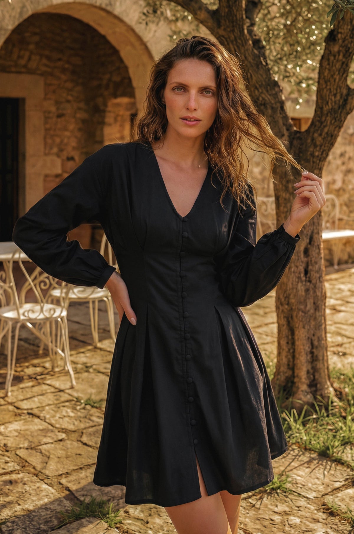 Etna Long Sleeve Mini Dress-5