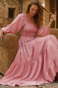 Evangeline Tiered Linen Midi Dress-0