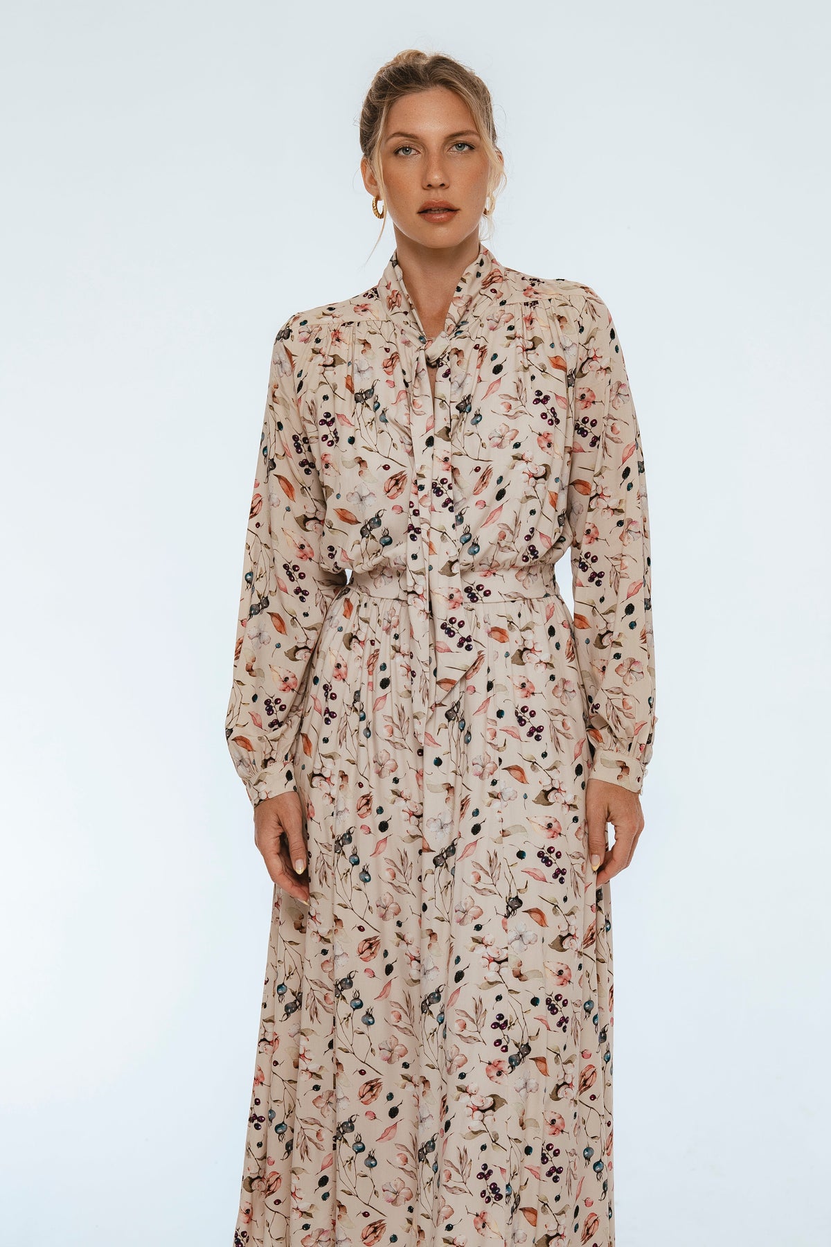 Evelina Long Sleeve Midi Dress-3