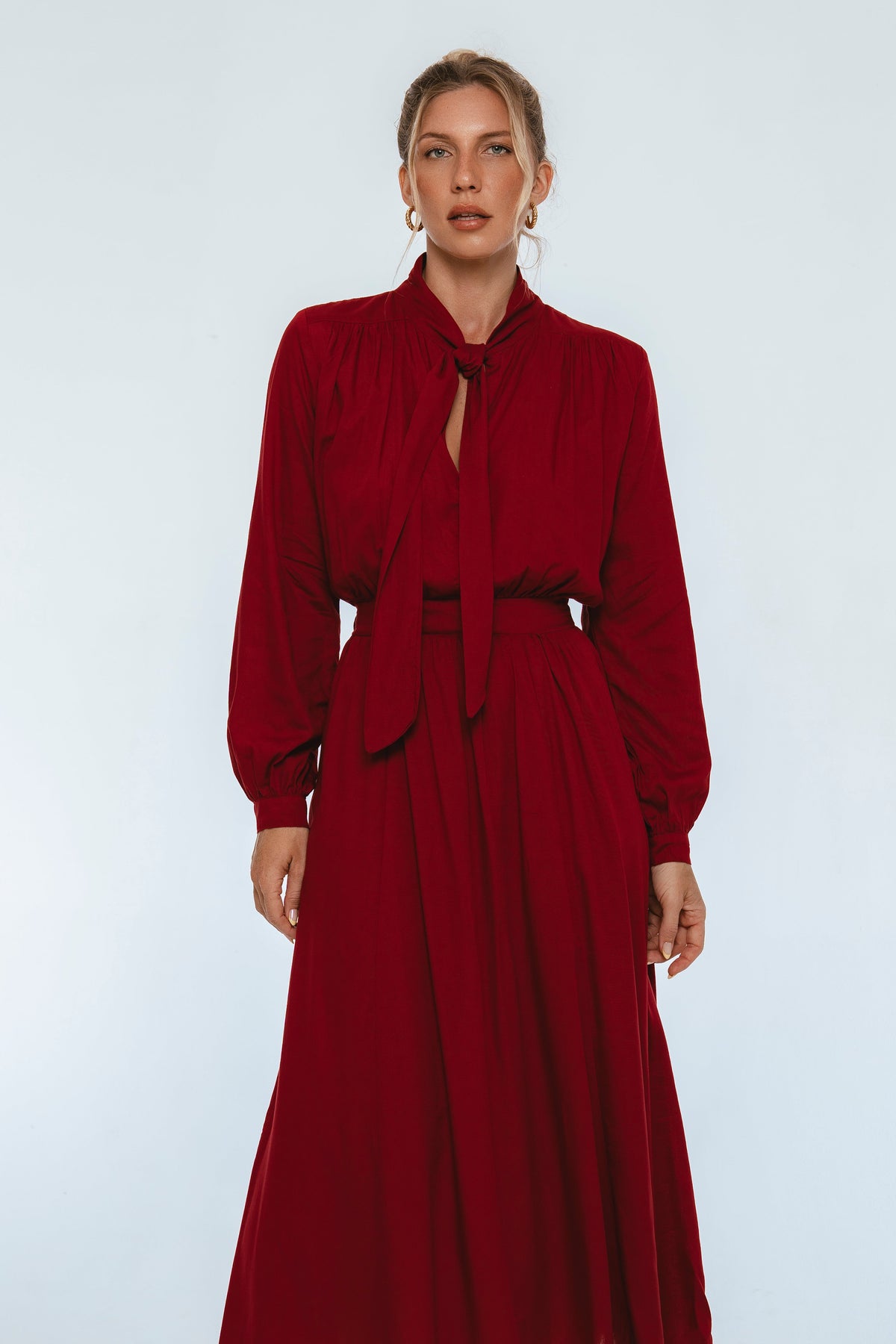 Evelina Long Sleeve Midi Dress-4