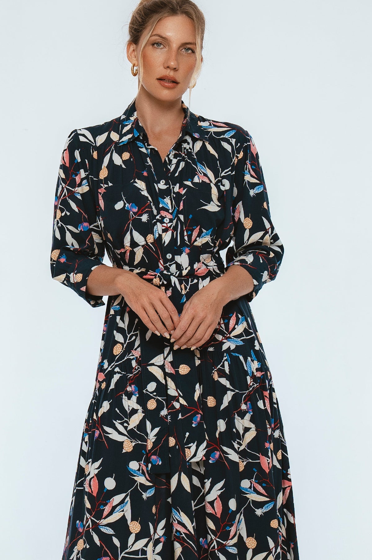 Evelina Long Sleeve Midi Dress-0