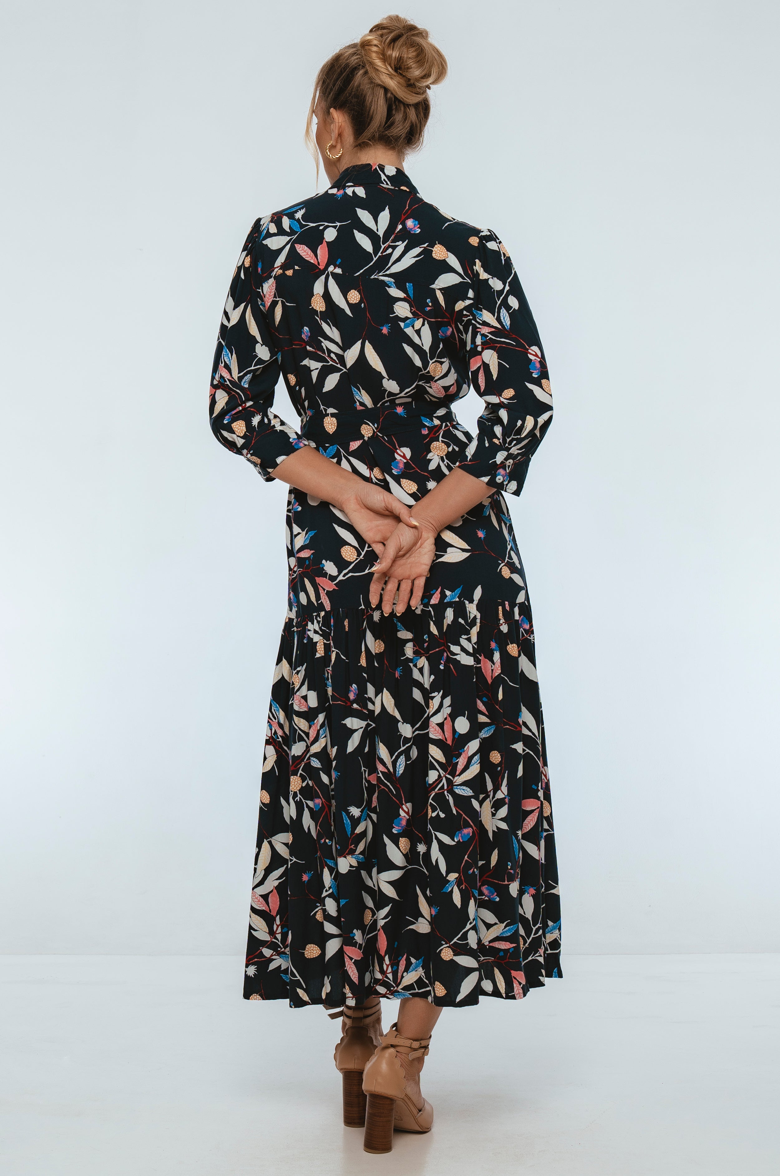 Evelina Long Sleeve Midi Dress-4