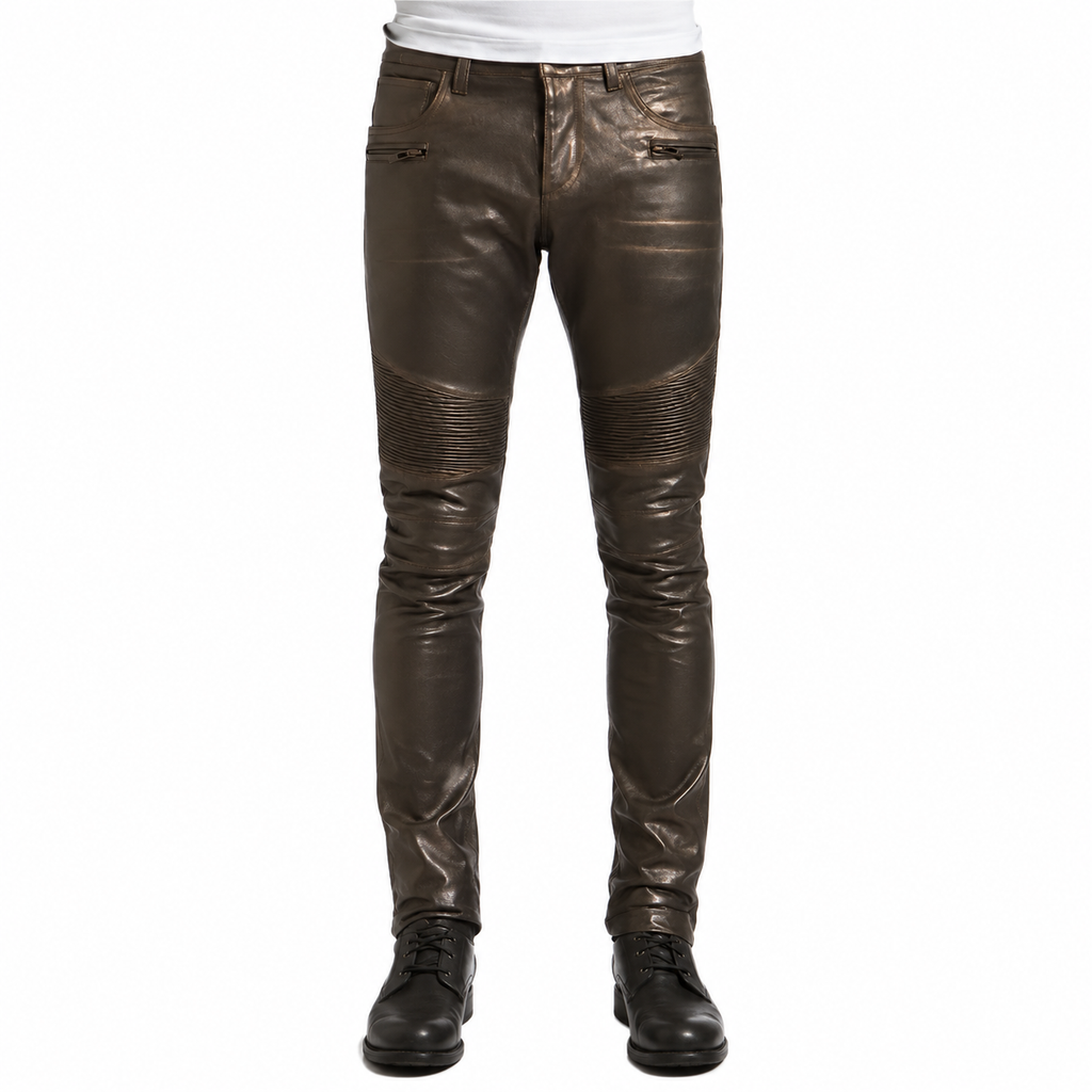 Men’s Rogue Dark Brown Leather Pants-0