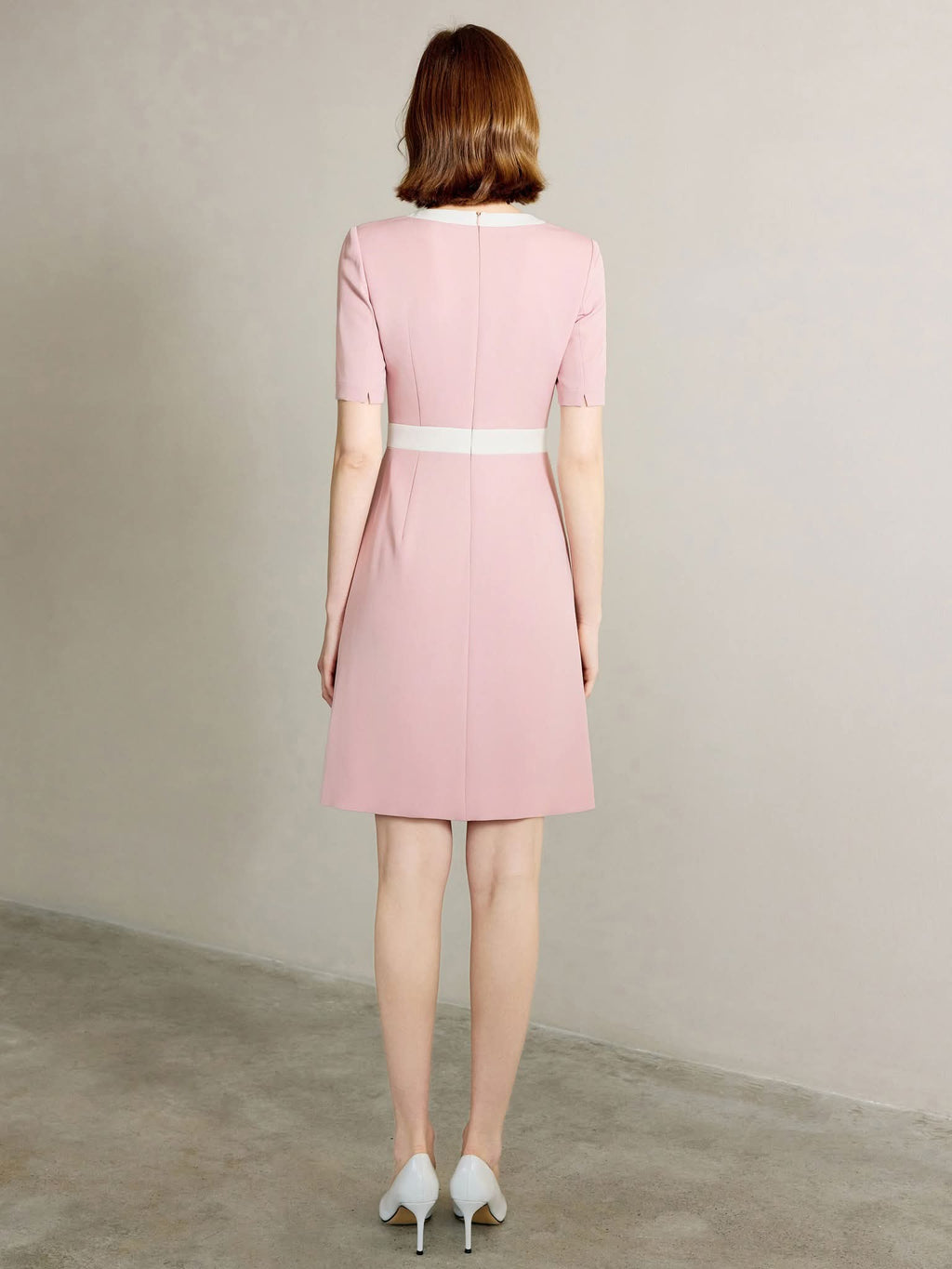 The Rosewood Tailored Dress (Blush Pink)-3