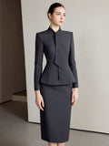 The Noire Élise Tie Detail Skirt Suit-0
