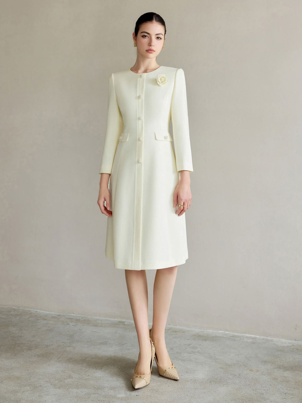 The Ivory Regal Coat Dress-1