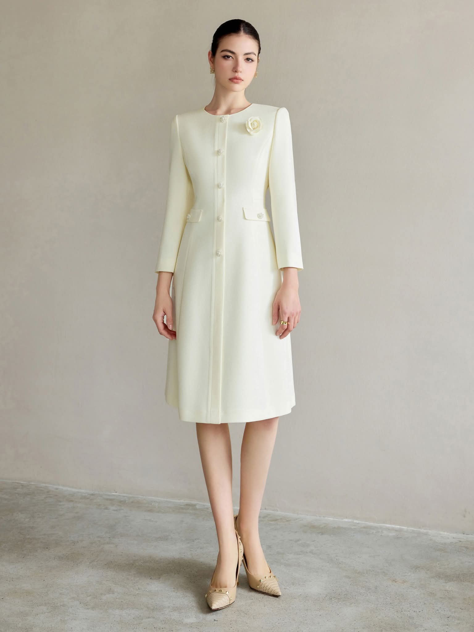 The Ivory Regal Coat Dress-1