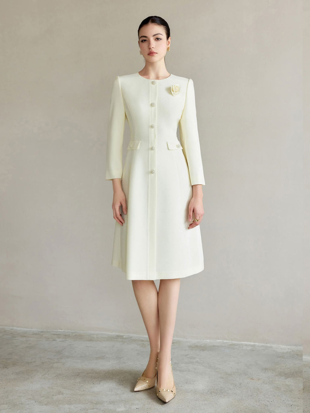 The Ivory Regal Coat Dress-2