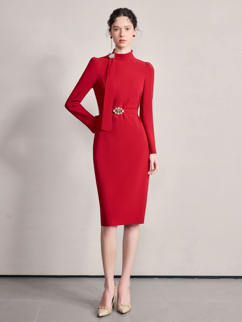 The Crimson Valeria Dress-2