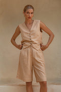 Faro Bermuda Linen Shorts-0