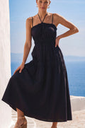 Fiora Cotton Halter Midi Dress-0