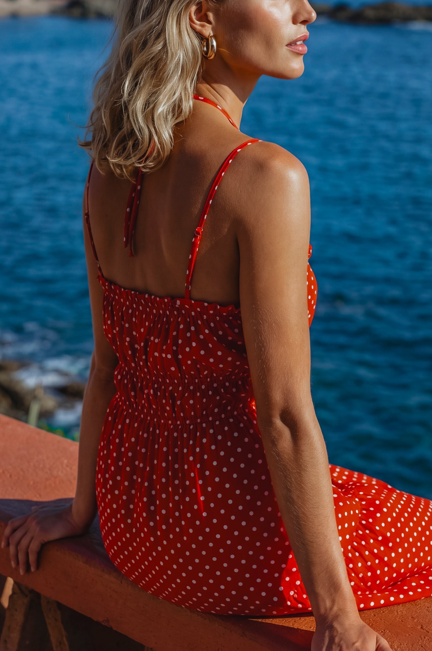 Fiora Cotton Halter Midi Dress-2