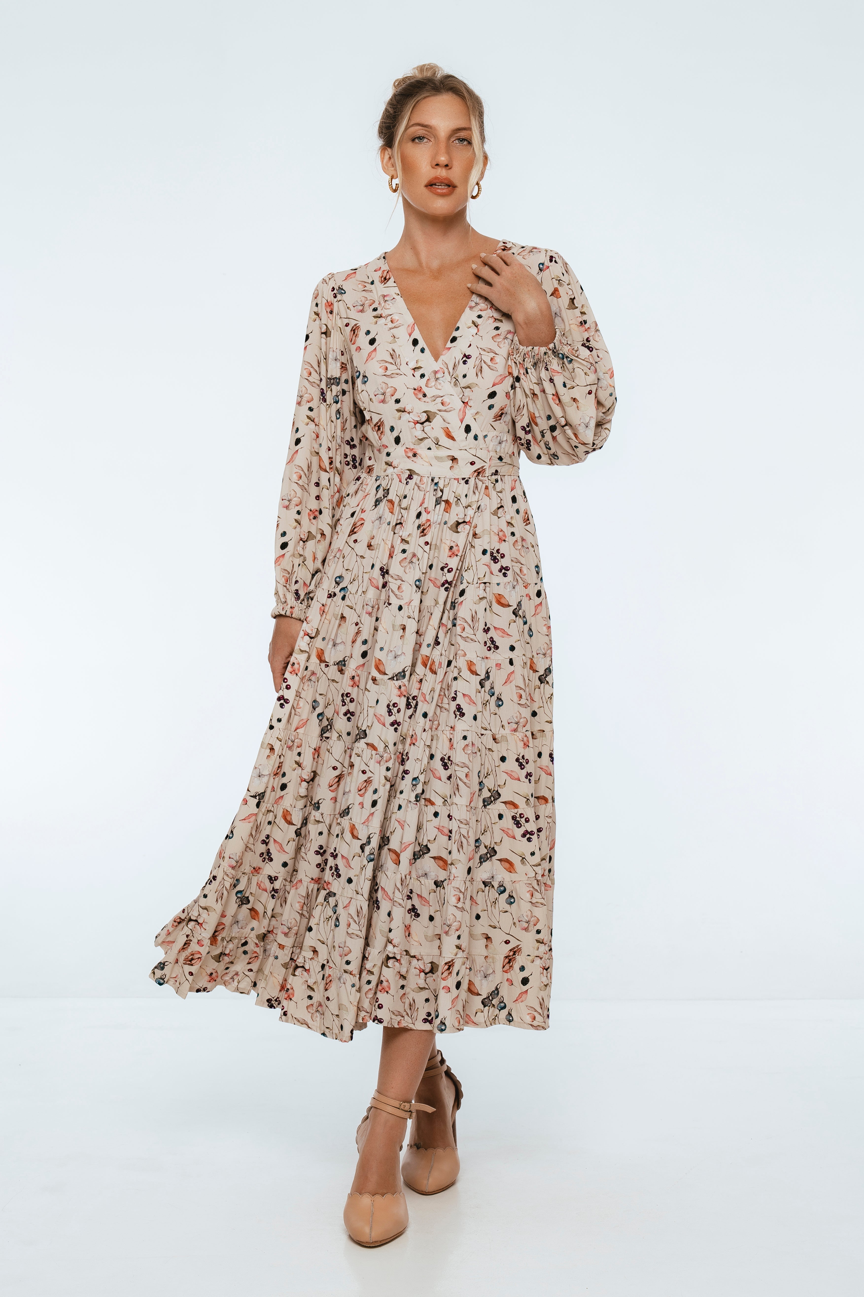 Flamenco Boho Wrap Maxi Dress-4