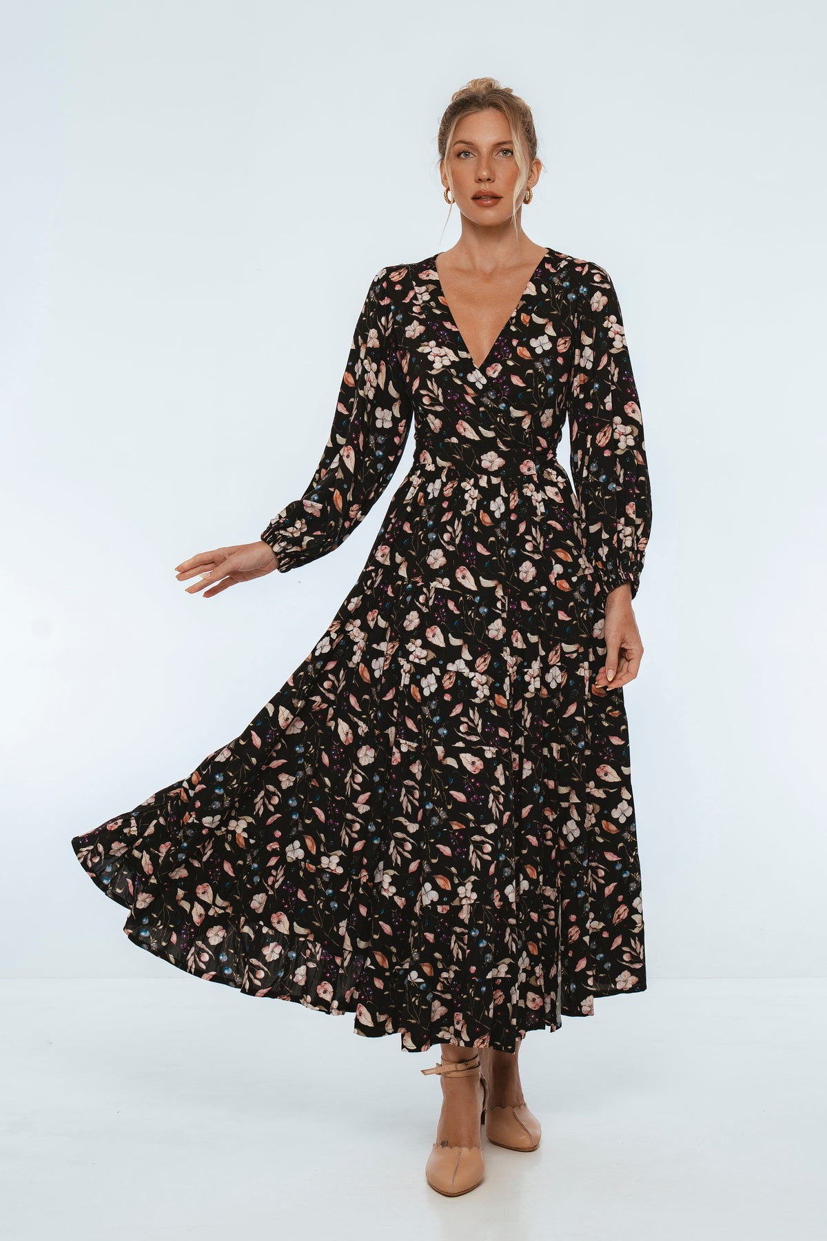 Flamenco Boho Wrap Maxi Dress-5