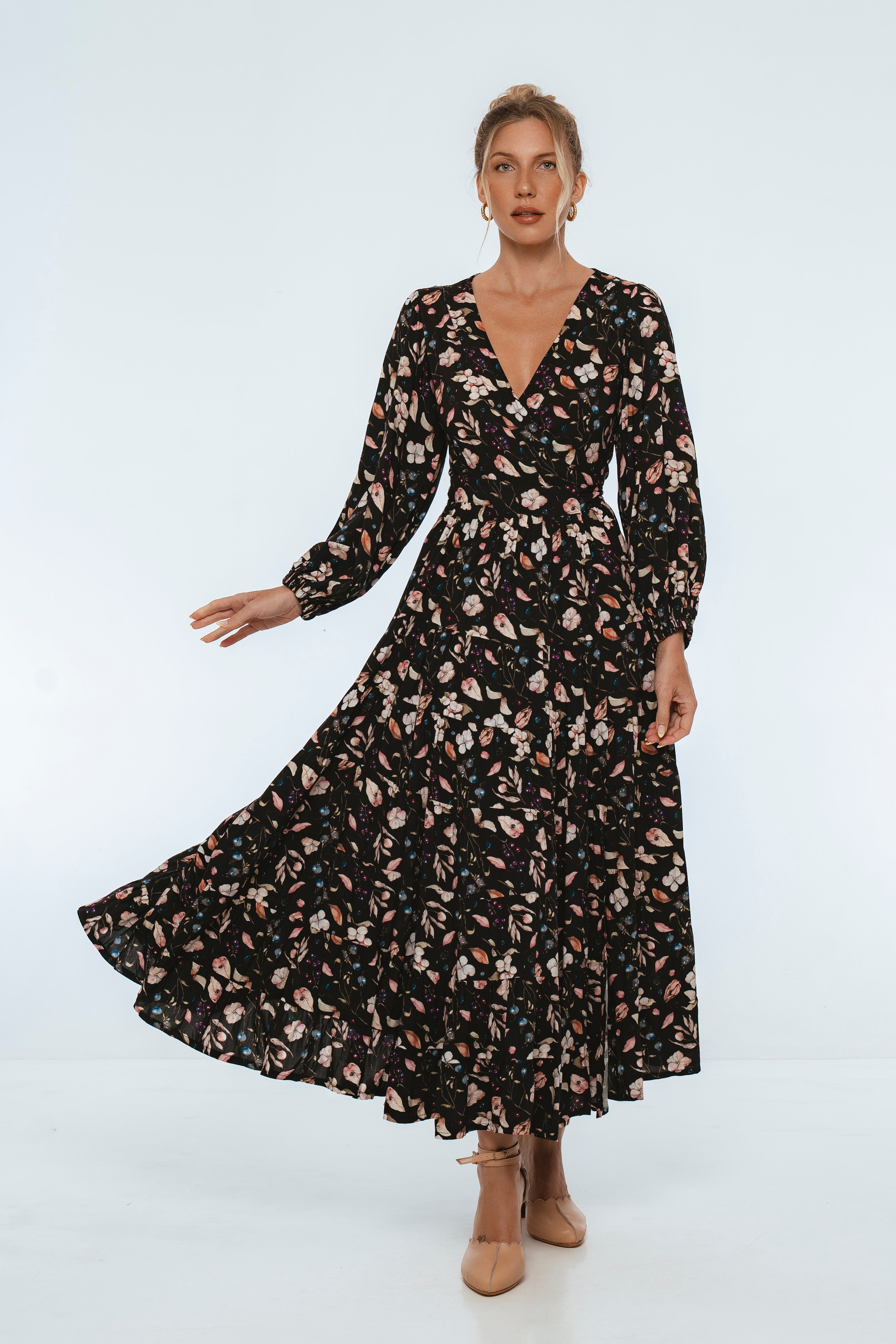 Flamenco Boho Wrap Maxi Dress-6