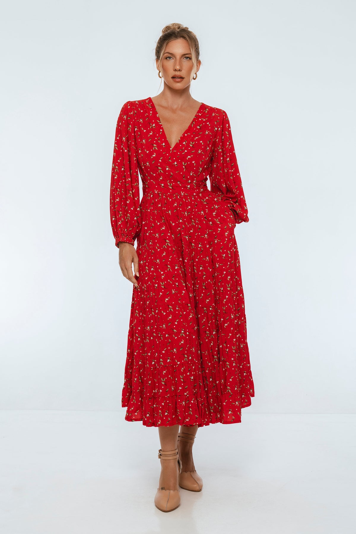 Flamenco Boho Wrap Maxi Dress-6