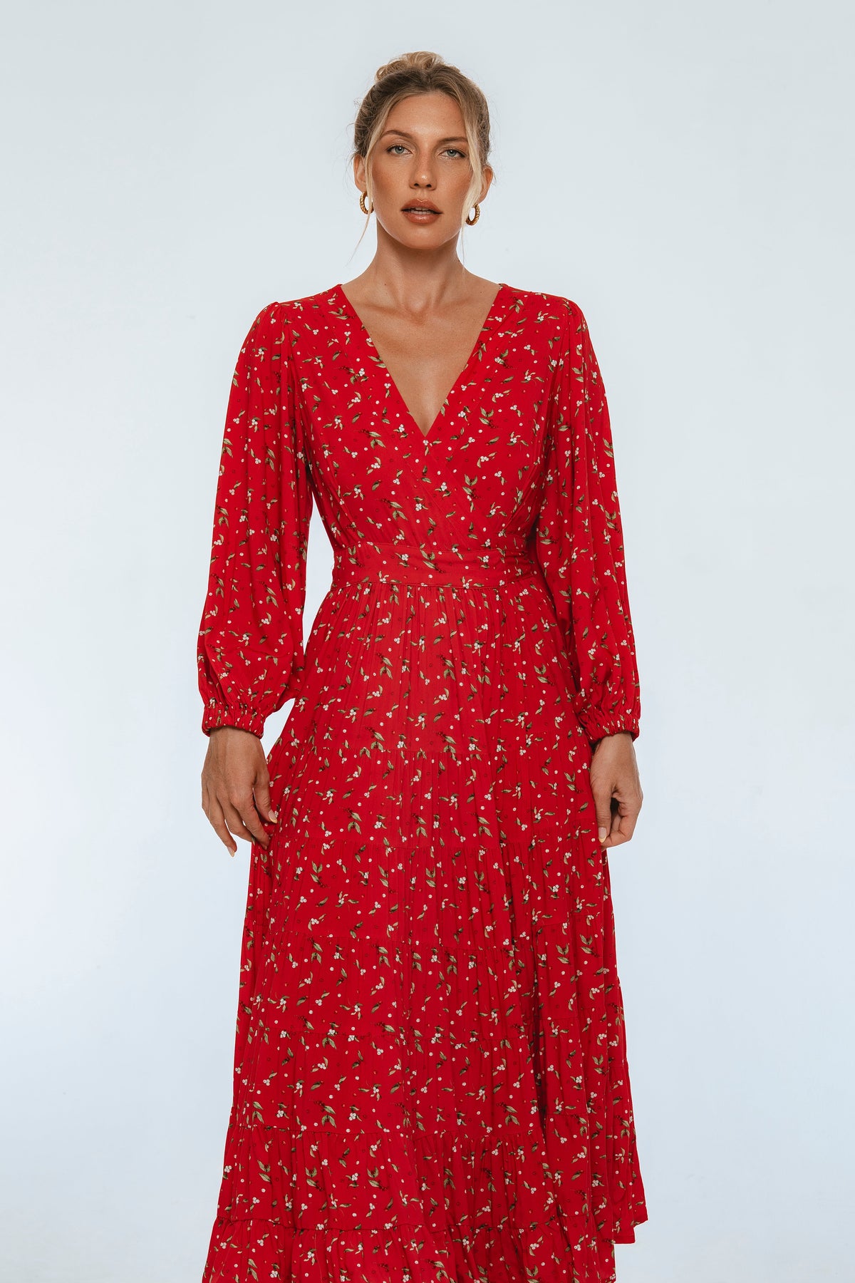 Flamenco Boho Wrap Maxi Dress-4