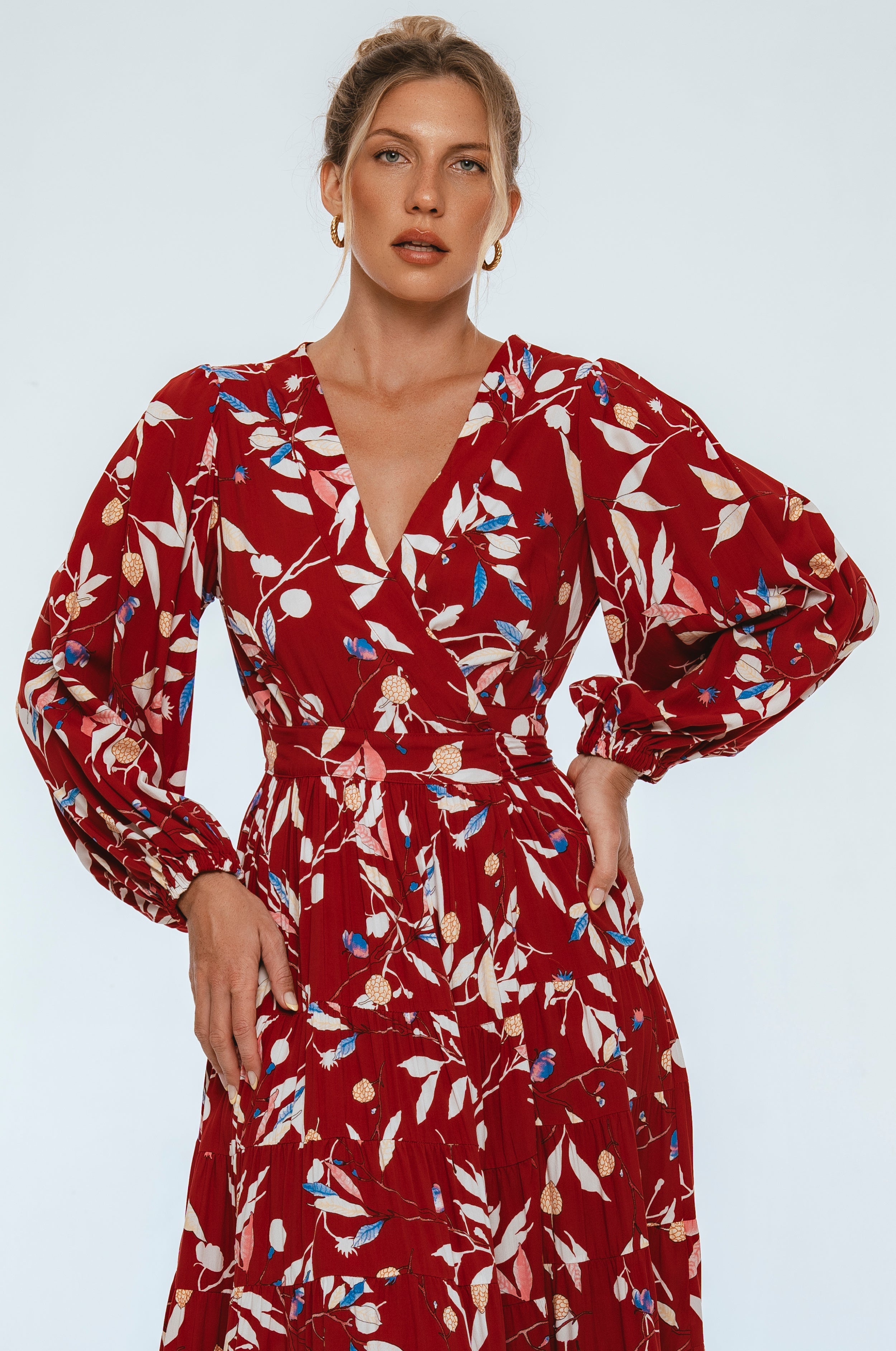 Flamenco Boho Wrap Maxi Dress-2