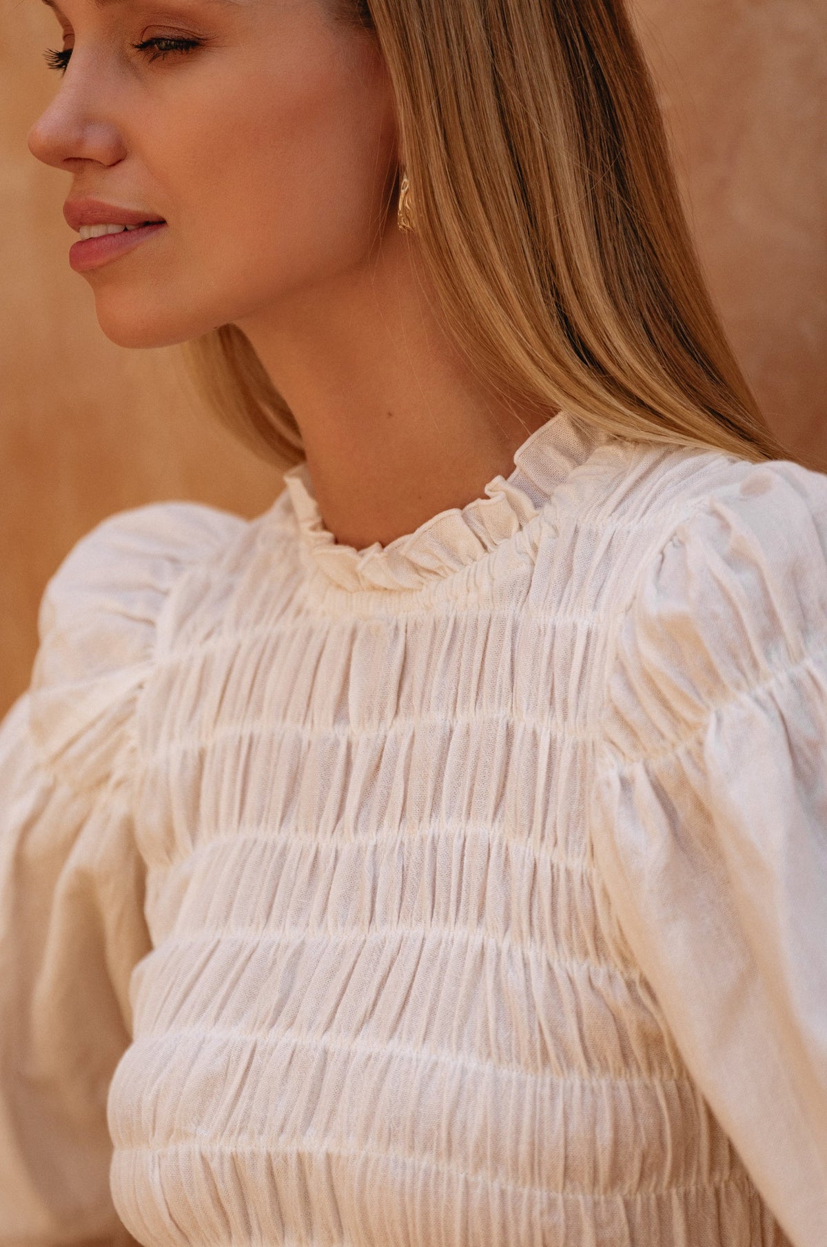 Florence Smocked Linen Midi Dress-2